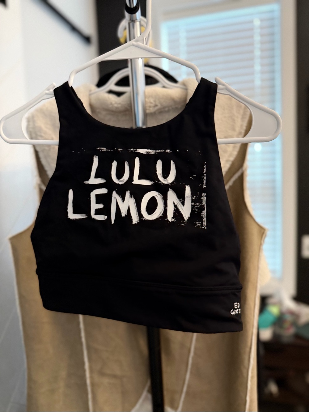 lululemon athletica Kids Black Tank with White Logo
